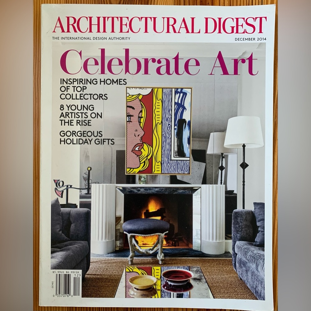 DECEMBER 2014 Architectural Digest Magazine Celebrate Art excellent